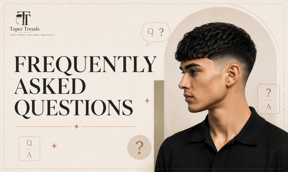 Frequently asked questions about low taper fade fringe length, styling, products, maintenance, and hair types.