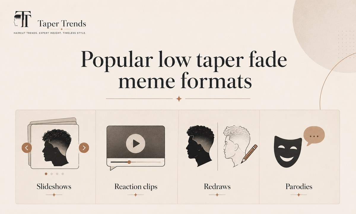 Popular low taper fade meme formats — Ninja slideshows, redraws, the Tfue high taper fade parody, and the Locked In Ninja crossover.