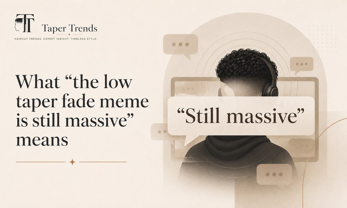 What 'the low taper fade meme is still massive' means — Ninja's on-stream comment that became its own running joke about the meme refusing to end.