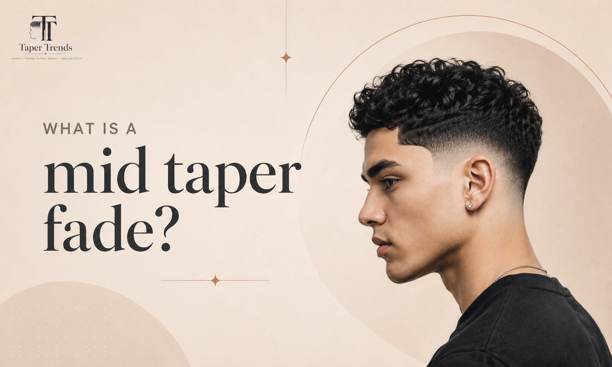 A mid taper fade showing the blend climbing toward the temple for sharper contrast between the sides and the top.