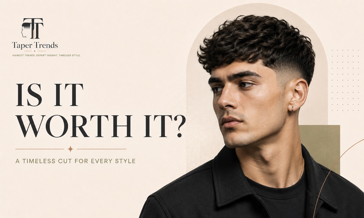 A finished low taper fade on wavy hair with clean low sides and natural waves on top, showing why the versatile cut is worth it.